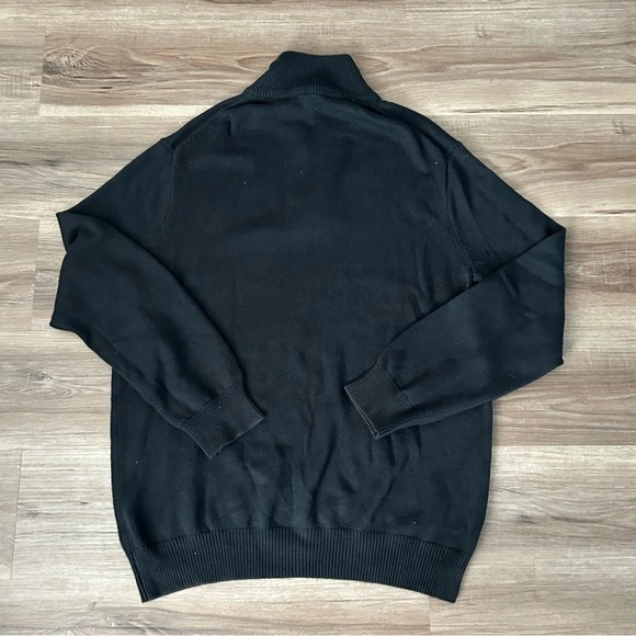 J. Crew Cashmere Cotton Blend 1/4 Zip Pop On knit Black Sweater Men Size XL - Picture 5 of 6